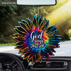 Tie Dye Colorful Flower God SAys You Are Ornament