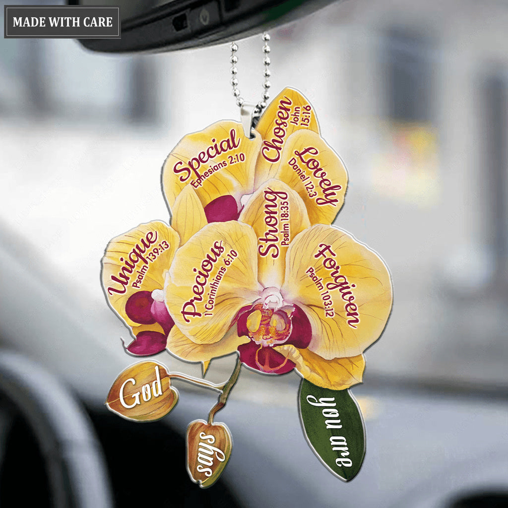 Yellow Orchids God Says You Are Ornament