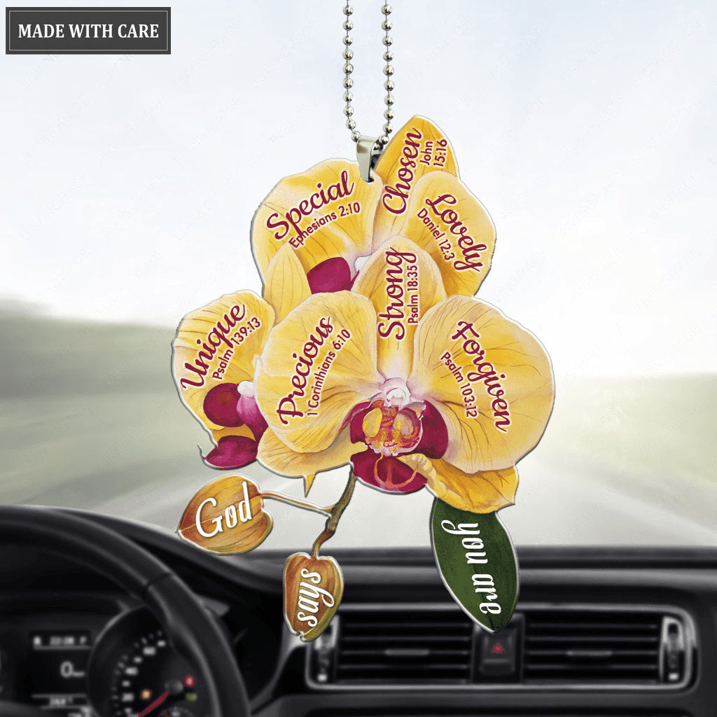 Yellow Orchids God Says You Are Ornament
