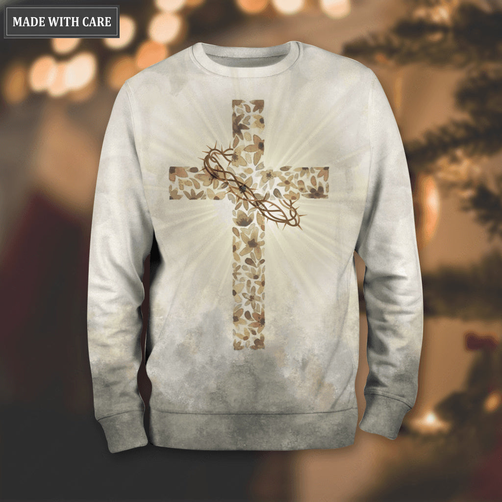 Flower Cross Crown Of Jesus Christ Faith Is Believing In Jesus Hoodie