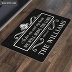 Black Monogram Serve The Lord Personalized Doormat