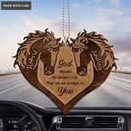 Brown Horse Couple Heart God Blessed Personalized Ornament