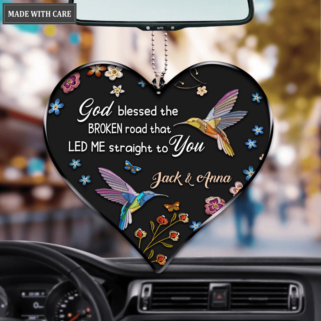 Hummingbirds God Blessed Personalized Ornament
