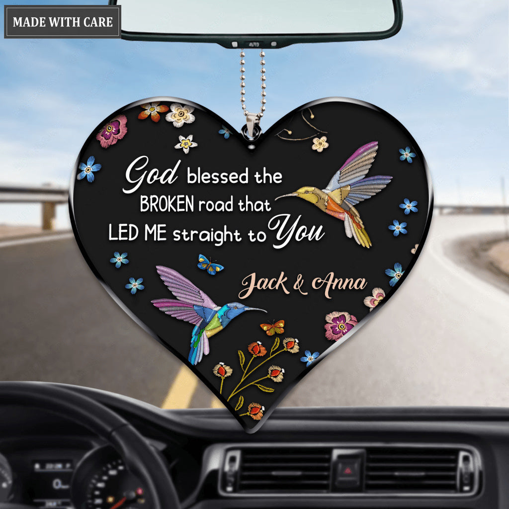 Hummingbirds God Blessed Personalized Ornament