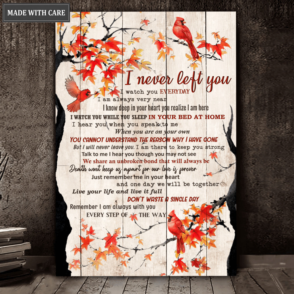 Orange Maple Red Cardinals I Never Left Wall Art