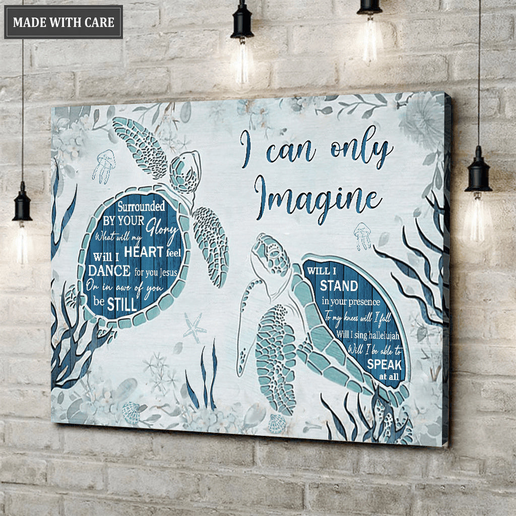 Blue Turtle Surrounded By Glory Canvas Wall Art