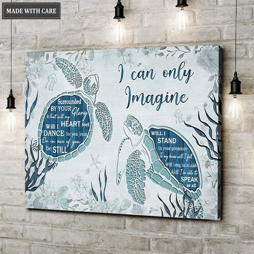 Blue Turtle Surrounded By Glory Canvas Wall Art