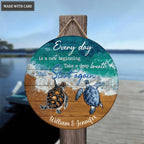 Personalized Every day Is A New Beginning Wood Circle Sign