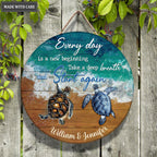 Personalized Every day Is A New Beginning Wood Circle Sign