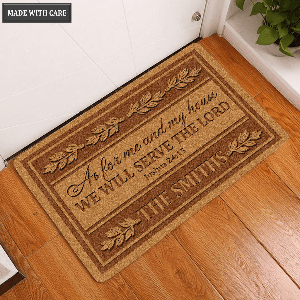 Personalized Serve The Lord Doormat