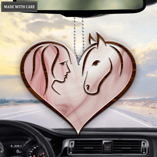 A Girl Who Love Horse Heart Ornament