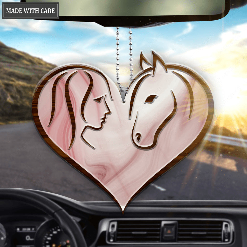 A Girl Who Love Horse Heart Ornament