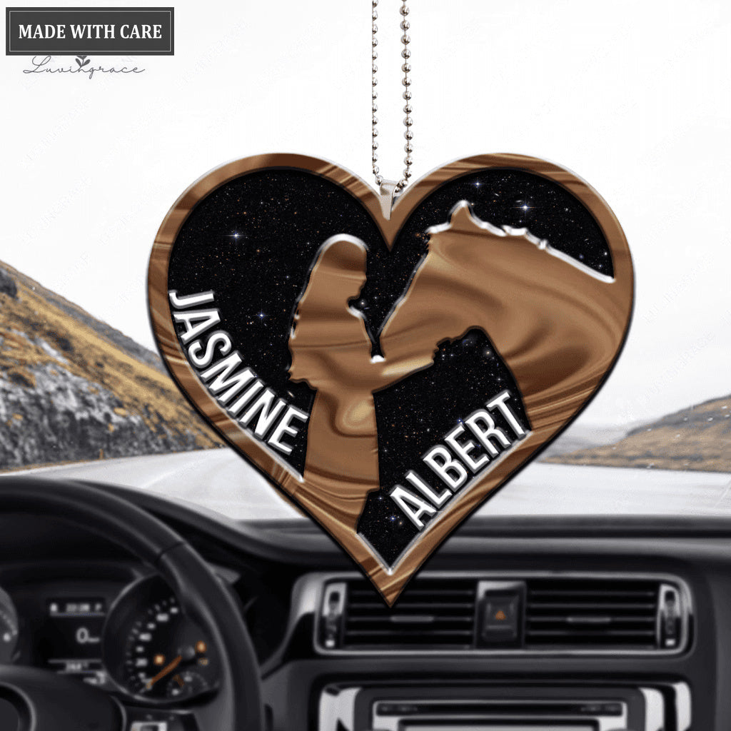 Girl & Horse Love Heart Ornament