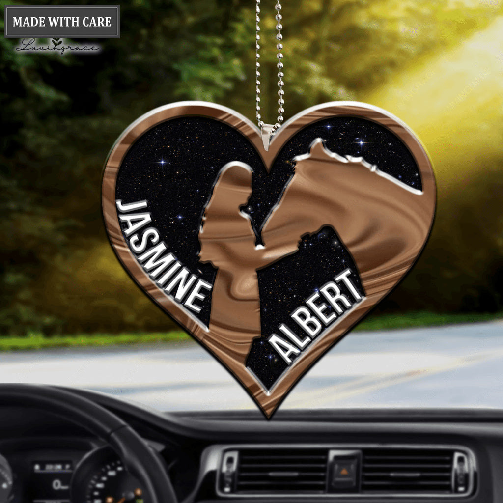 Girl & Horse Love Heart Ornament