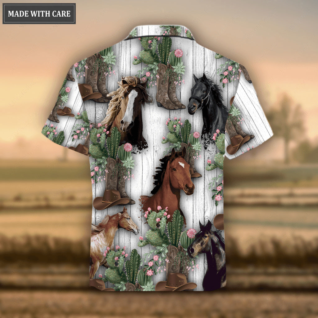 Horse Girl Cactus Hawaiian Shirt