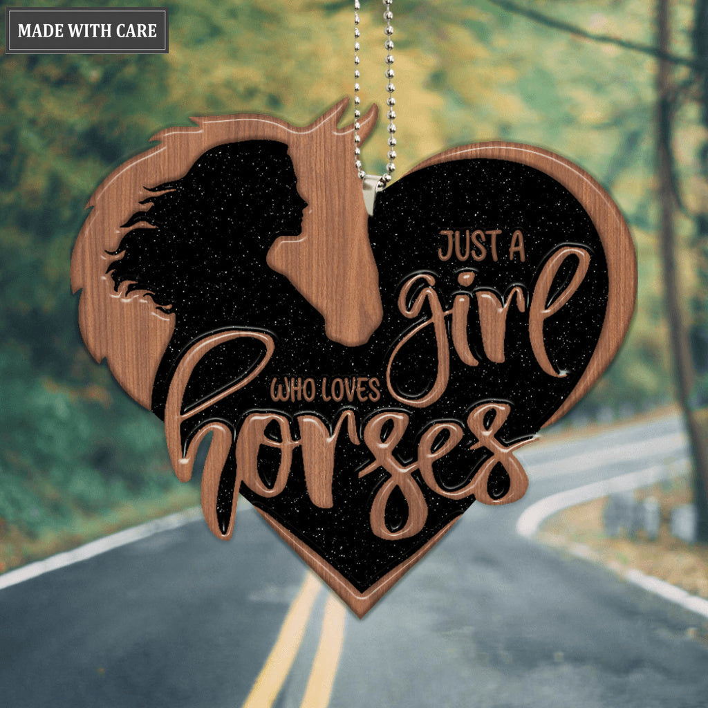 Just A Girl Who Love Horse Heart Ornament