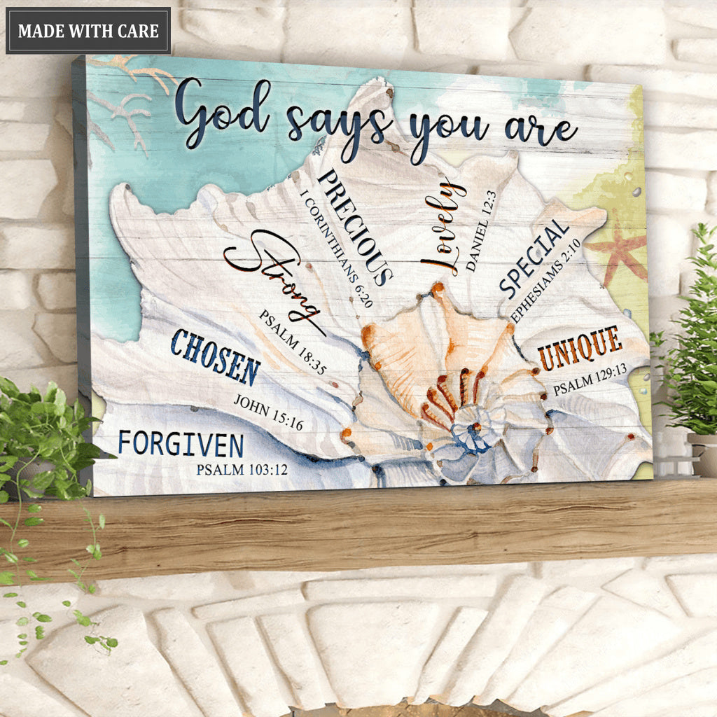 Seashell God Says You Are Wall Art