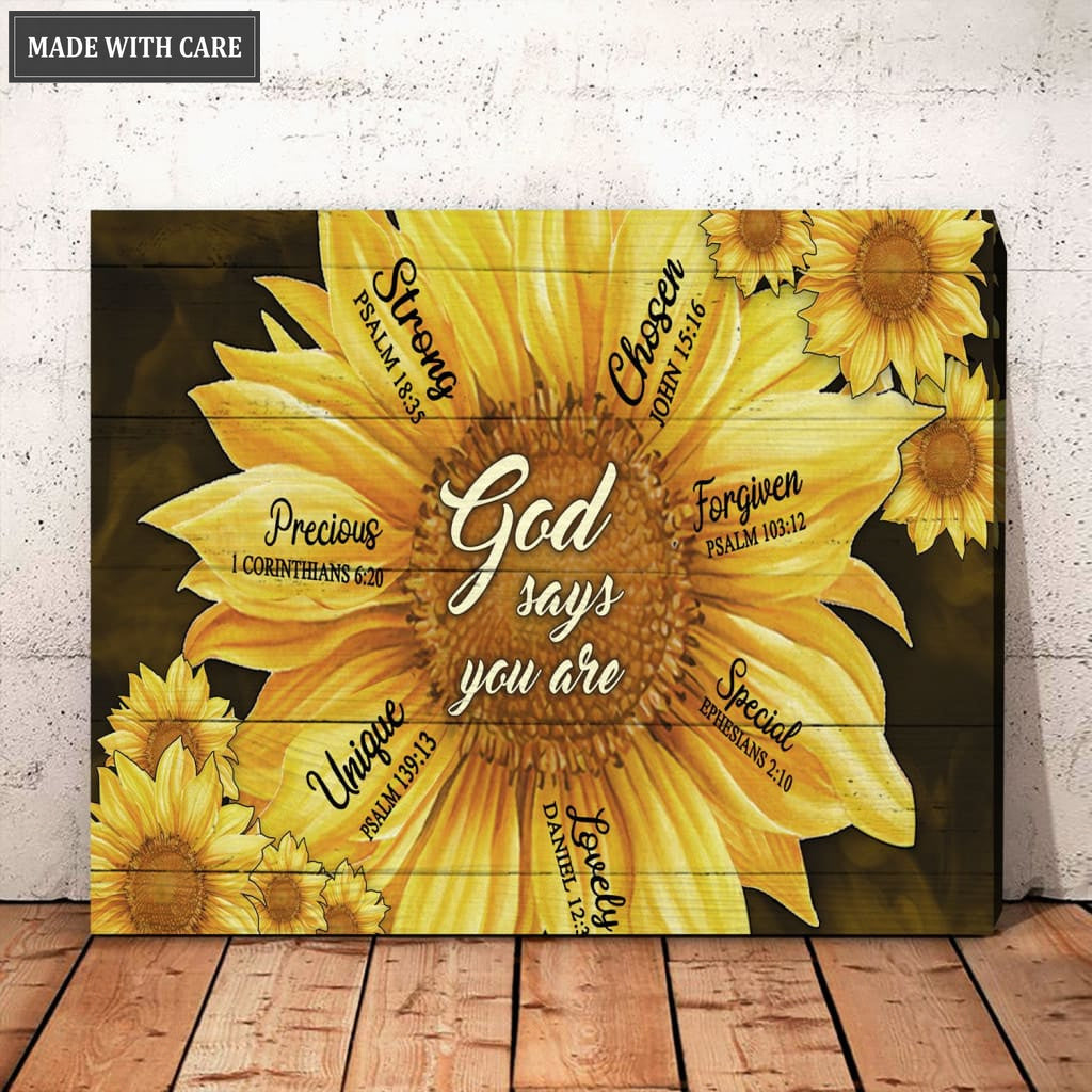 Sunflower God Says You Are Wall Art