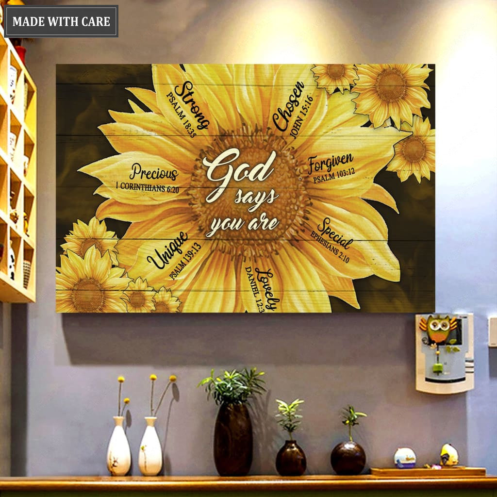 Sunflower God Says You Are Wall Art