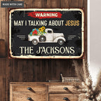 Sunflower Truck Talking About Jesus Metal Sign
