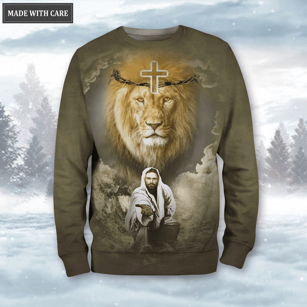 Lion Cross Jesus Christ Faith Is Believing In Jesus Hoodie