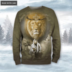 Lion Cross Jesus Christ Faith Is Believing In Jesus Hoodie