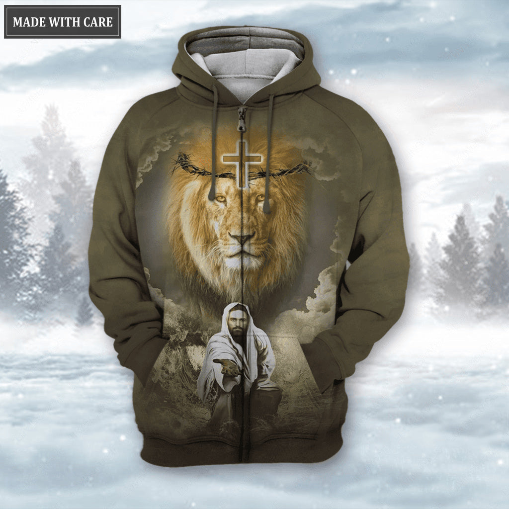 Lion Cross Jesus Christ Faith Is Believing In Jesus Hoodie