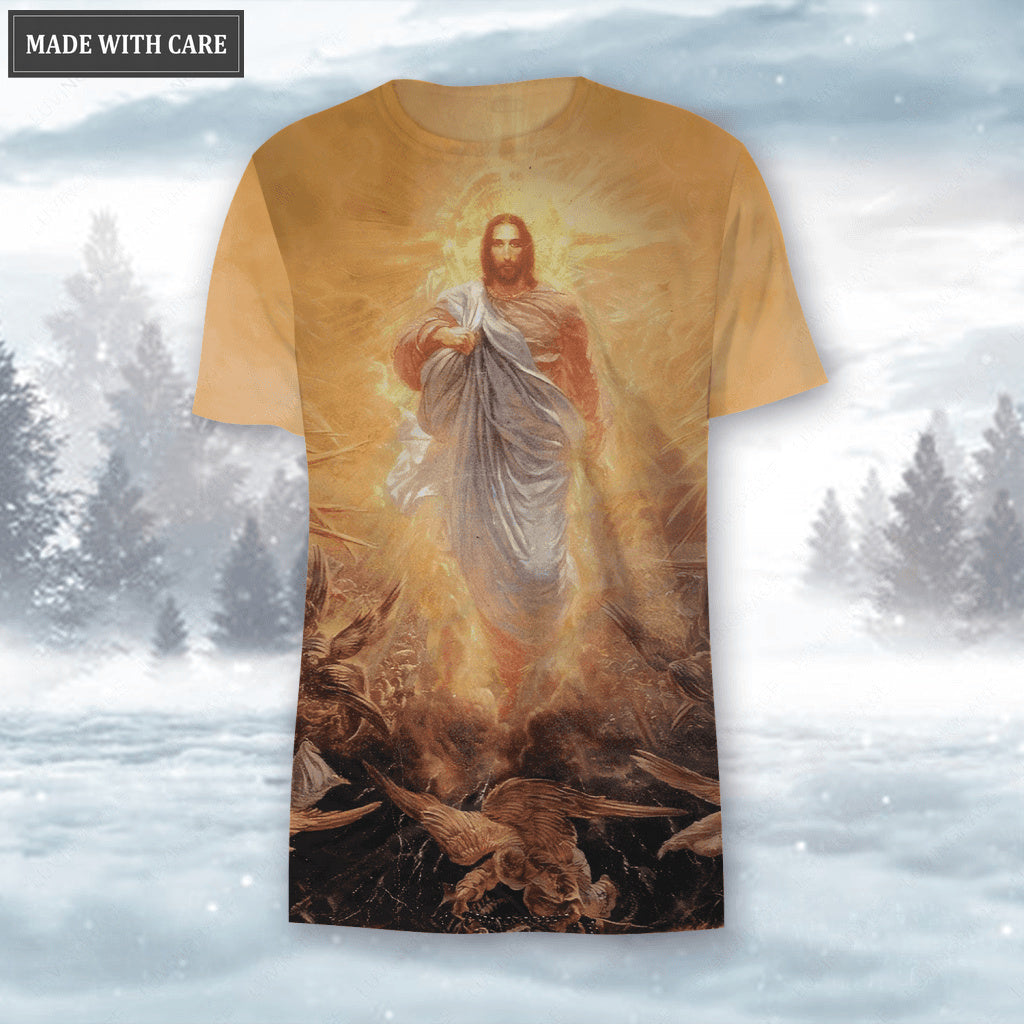 The Light Of Christ Sunset Jesus Cross Hoodie