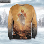 The Light Of Christ Sunset Jesus Cross Hoodie
