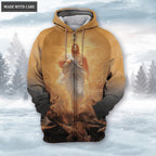 The Light Of Christ Sunset Jesus Cross Hoodie