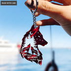 Forest Wolves For Couple Personalized Keychain