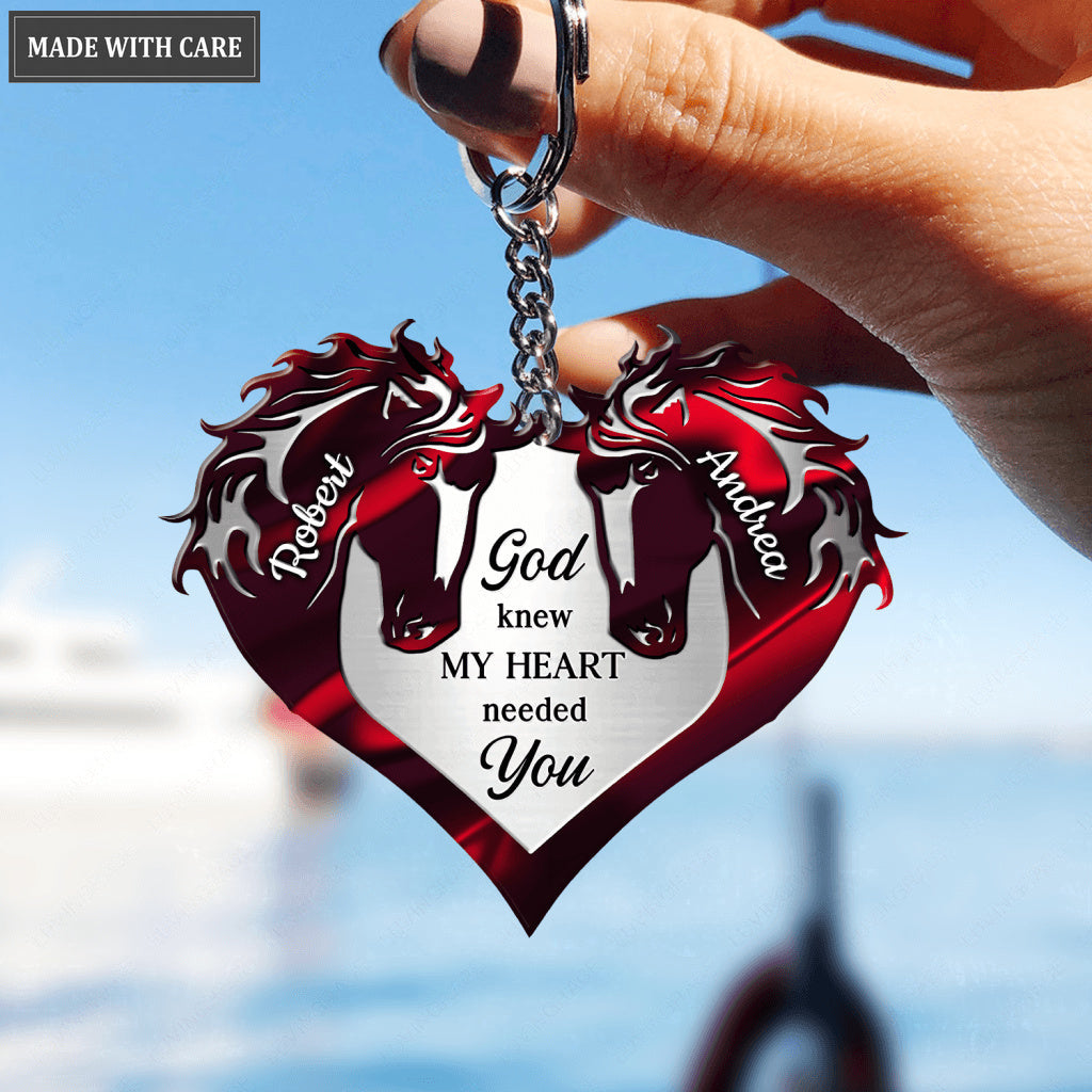 Horses For Couple Personalized Keychain
