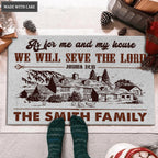 Vintage House As For Me And My House Personalized Doormat