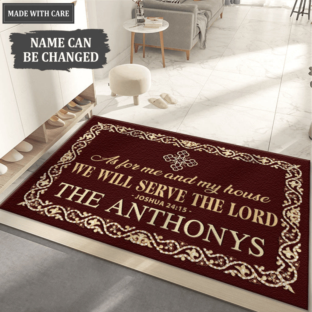 Personalized Religious Doormat Serve The Lord