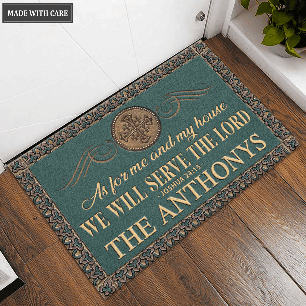 Strength And Honour Serve The Lord Personalized Doormat
