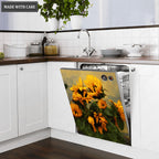 Kitchen Dishwasher Magnet Cover Beautiful Vintage Sunflower