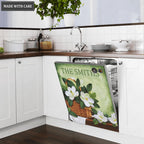 Kitchen Dishwasher Magnet Cover Beautiful White Flower