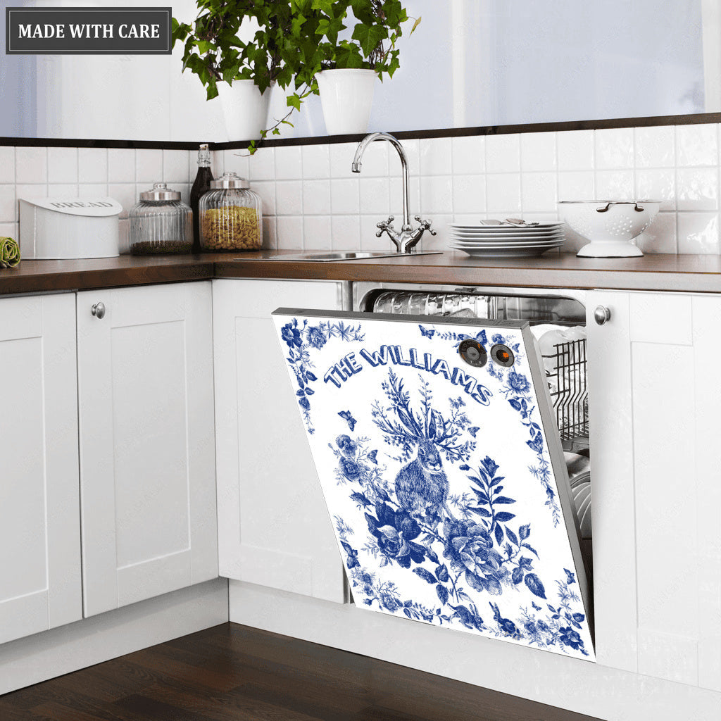 Kitchen Dishwasher Magnet Cover Forest With Bunny