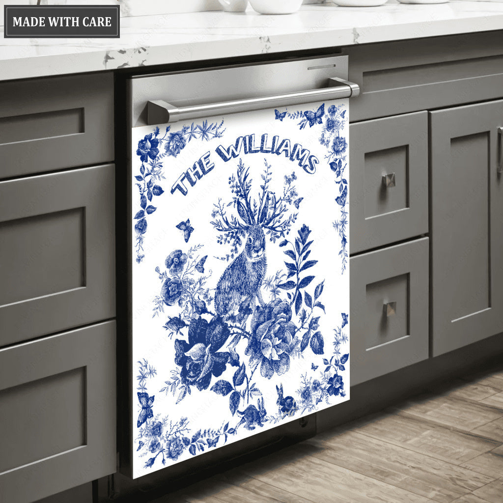 Kitchen Dishwasher Magnet Cover Forest With Bunny