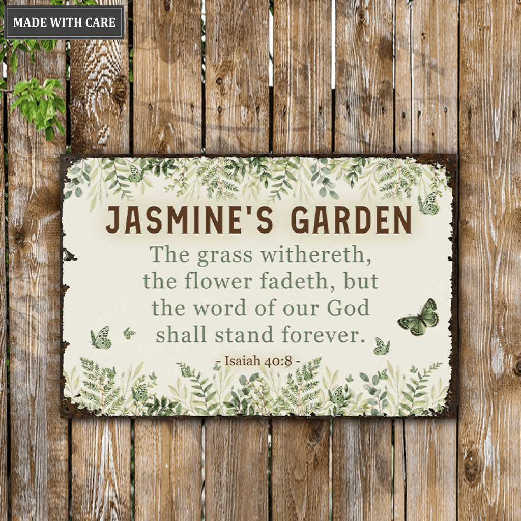Personalized Garden Bible Metal Sign for Gardener
