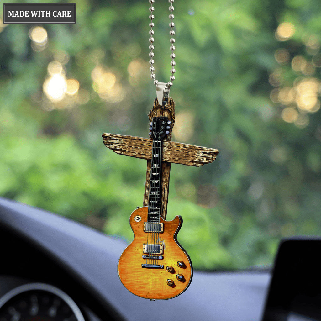 Bass Guitar Cross Ornament