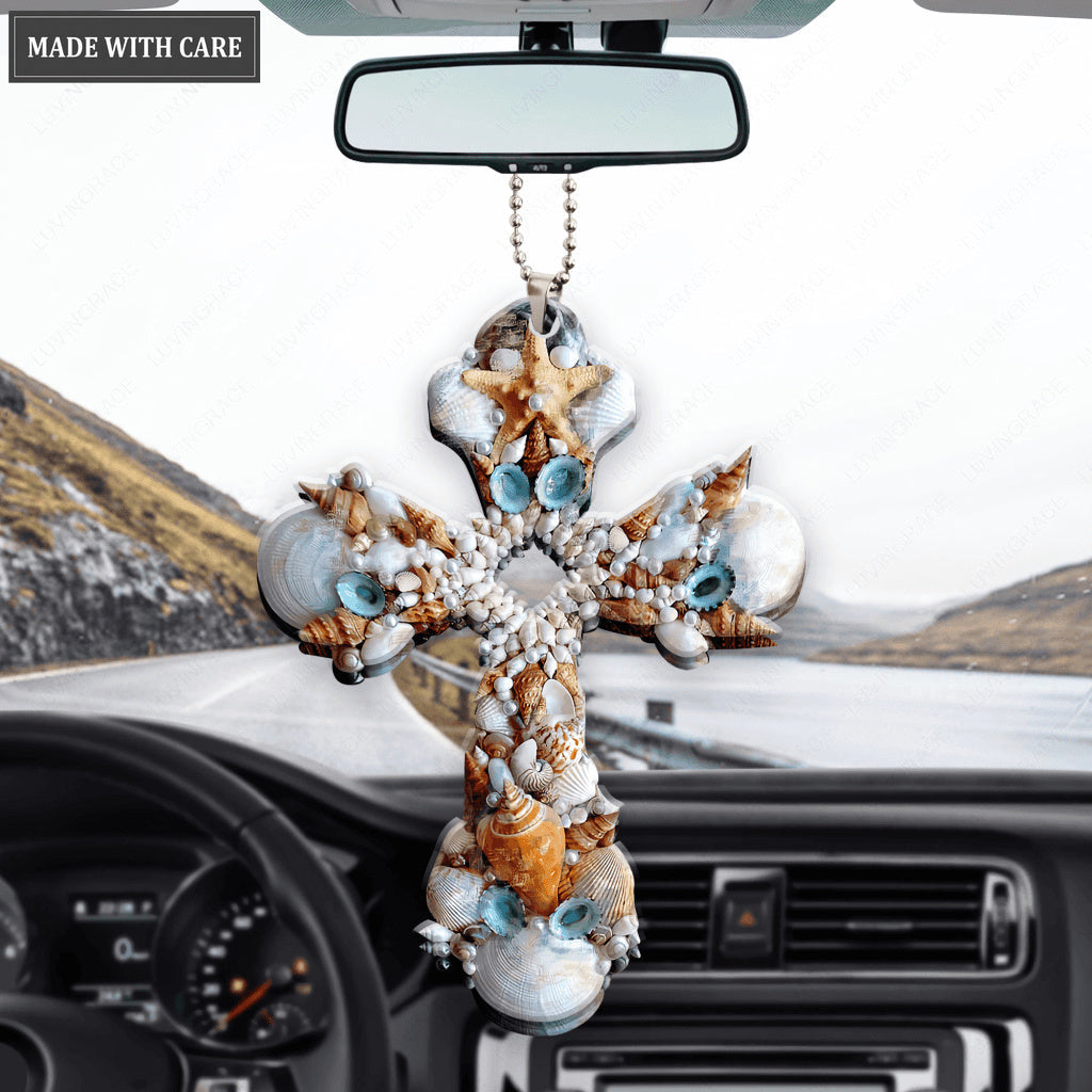 Seashells Cross Ornament