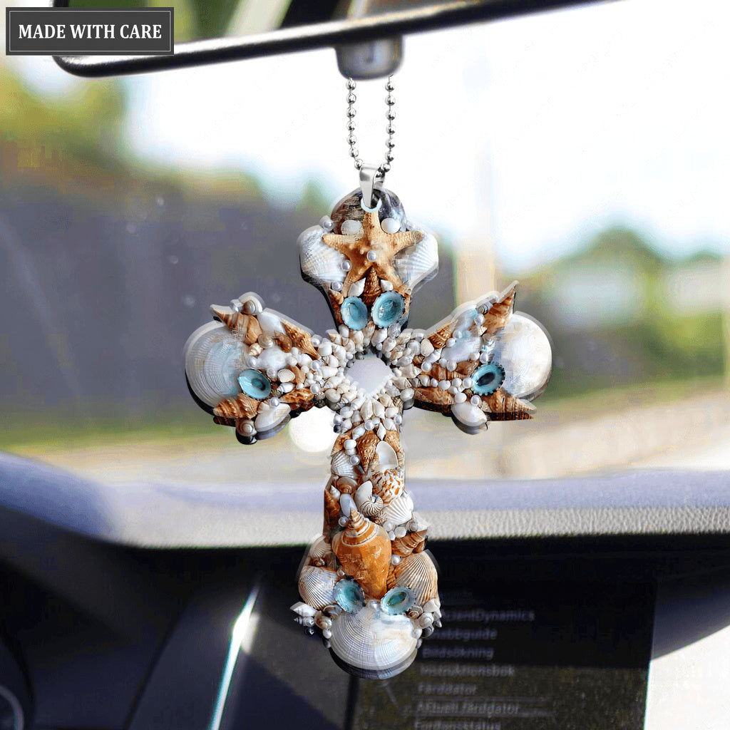 Seashells Cross Ornament