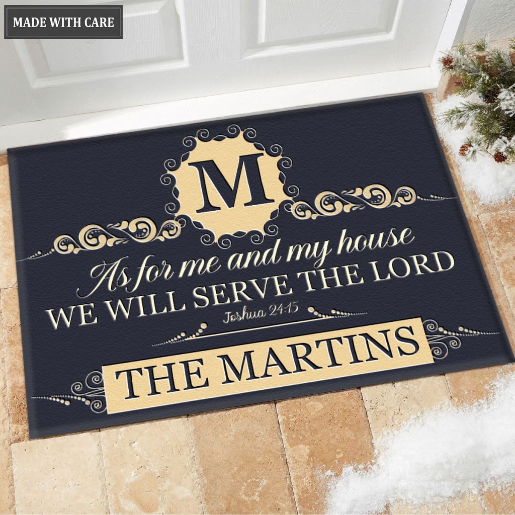 Luvingrace M75 Decorative Monogram Collection As For My House Personalized Doormat