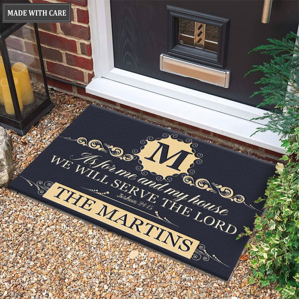 Luvingrace M75 Decorative Monogram Collection As For My House Personalized Doormat