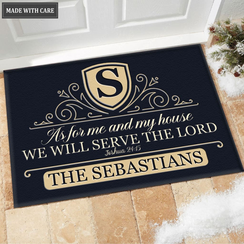 Luvingrace M76 Decorative Monogram Collection As For My House Personalized Doormat