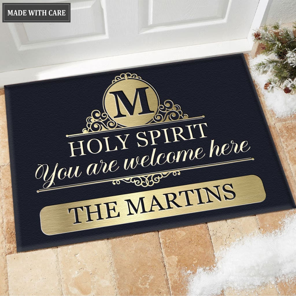 Luvingrace M77 Vintage Monogram Collection As For My House Personalized Doormat