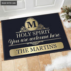 Luvingrace M77 Vintage Monogram Collection As For My House Personalized Doormat