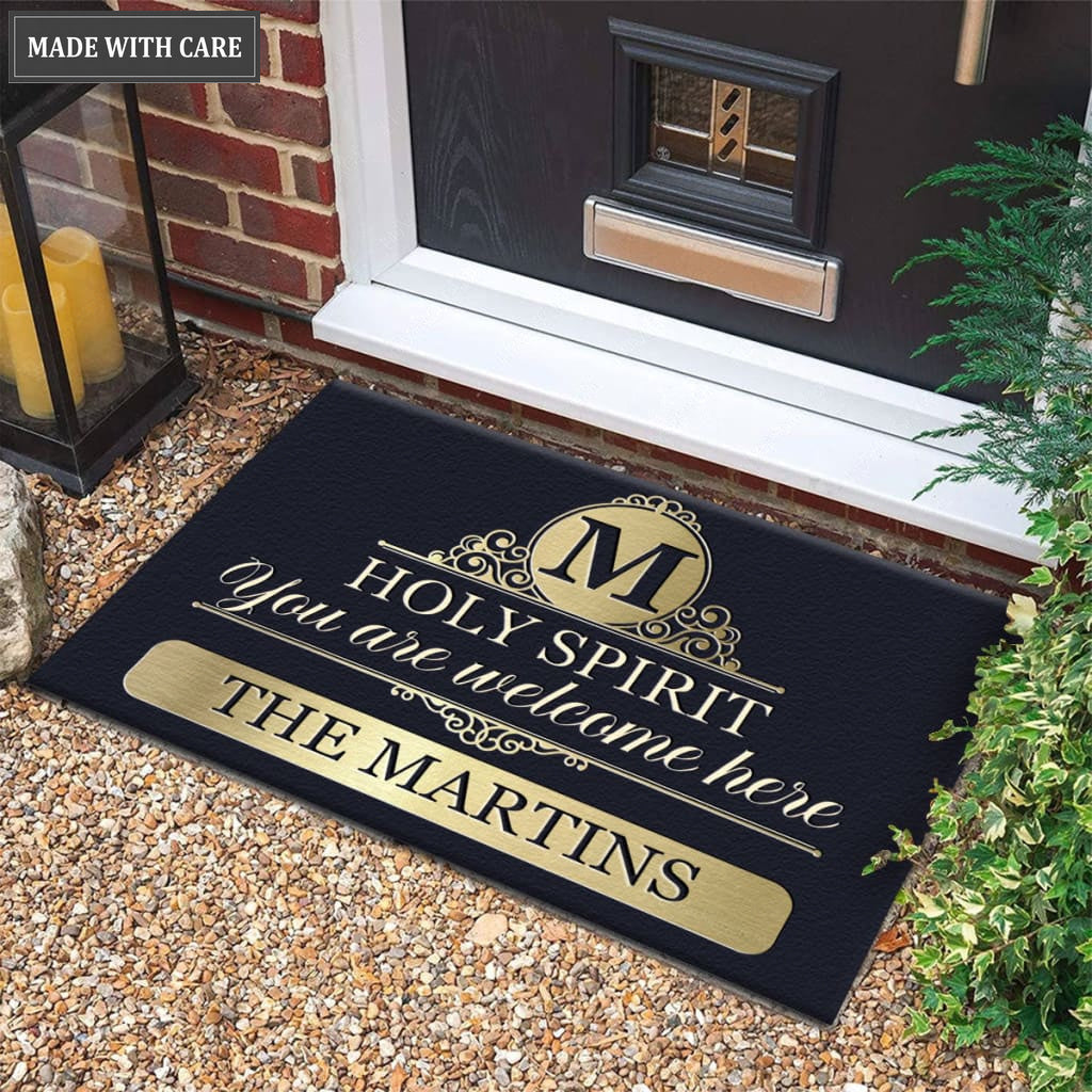 Luvingrace M77 Vintage Monogram Collection As For My House Personalized Doormat
