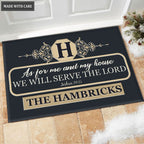 Printfamily M78 Luxury Monogram Collection As For My House Personalized Doormat